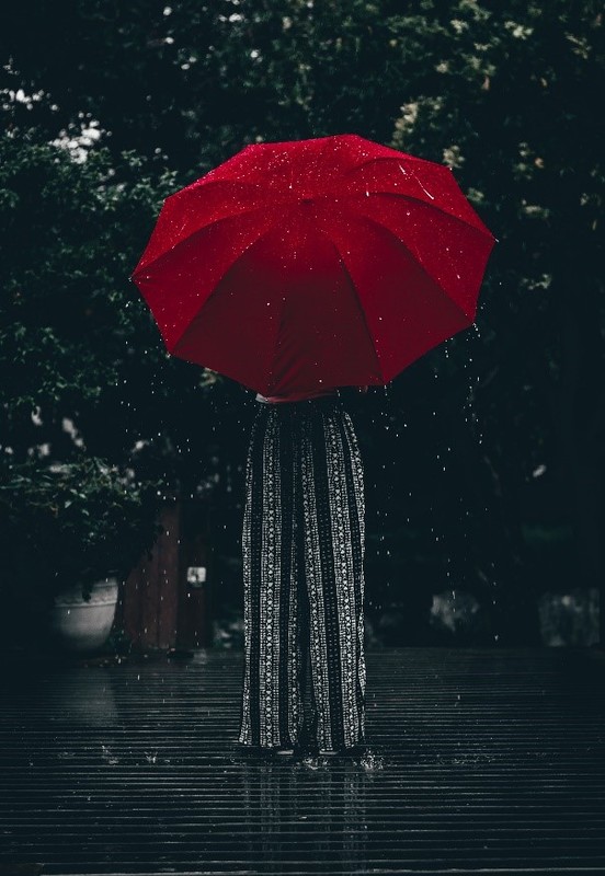 look with an umbrella