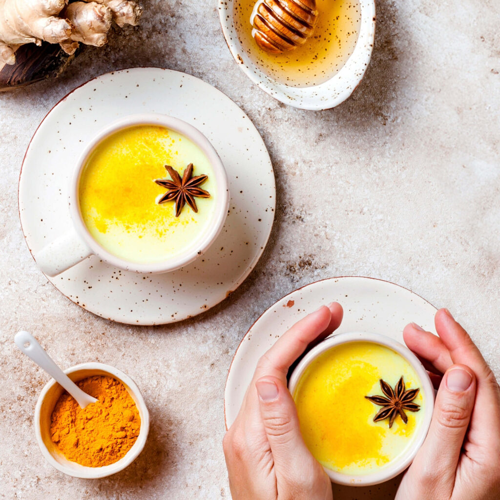 Tumeric latte winter drink