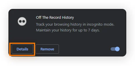 Deleting incognito search history