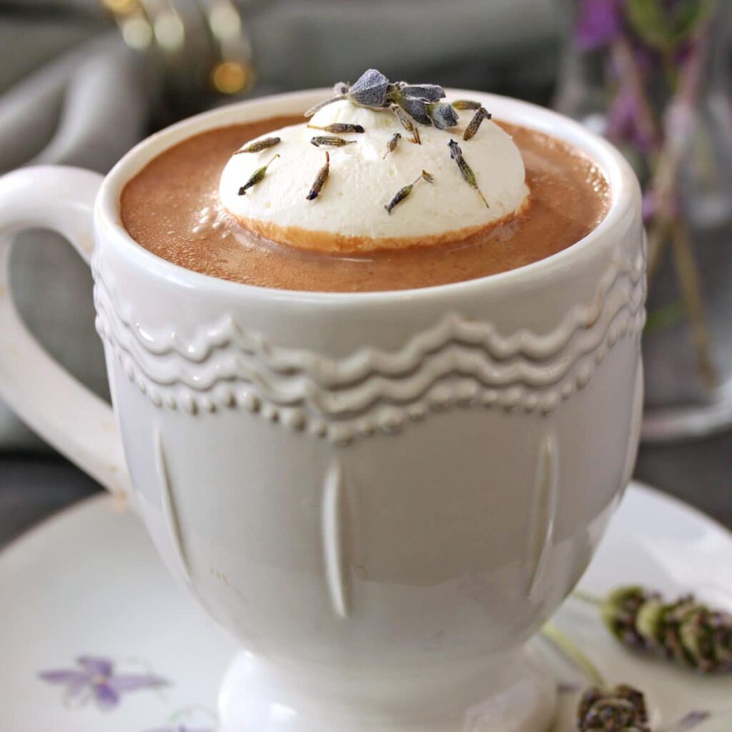 Lavender hot chocolate Winter drink