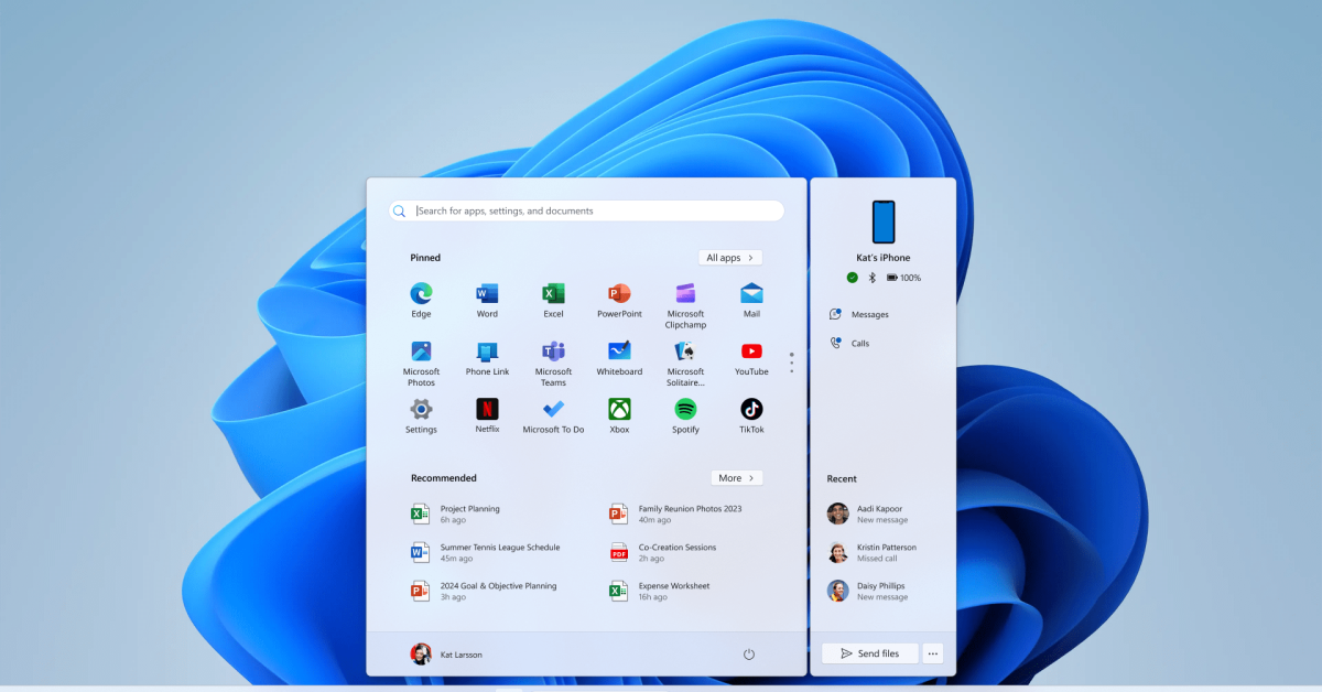 Windows 11 Start Menu Now Supports iPhone