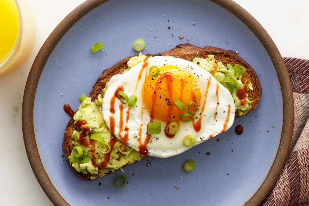 3. Avocado Toast with Eggs Breakfast